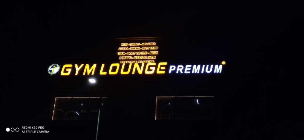 Gym Lounge LED Sign Board